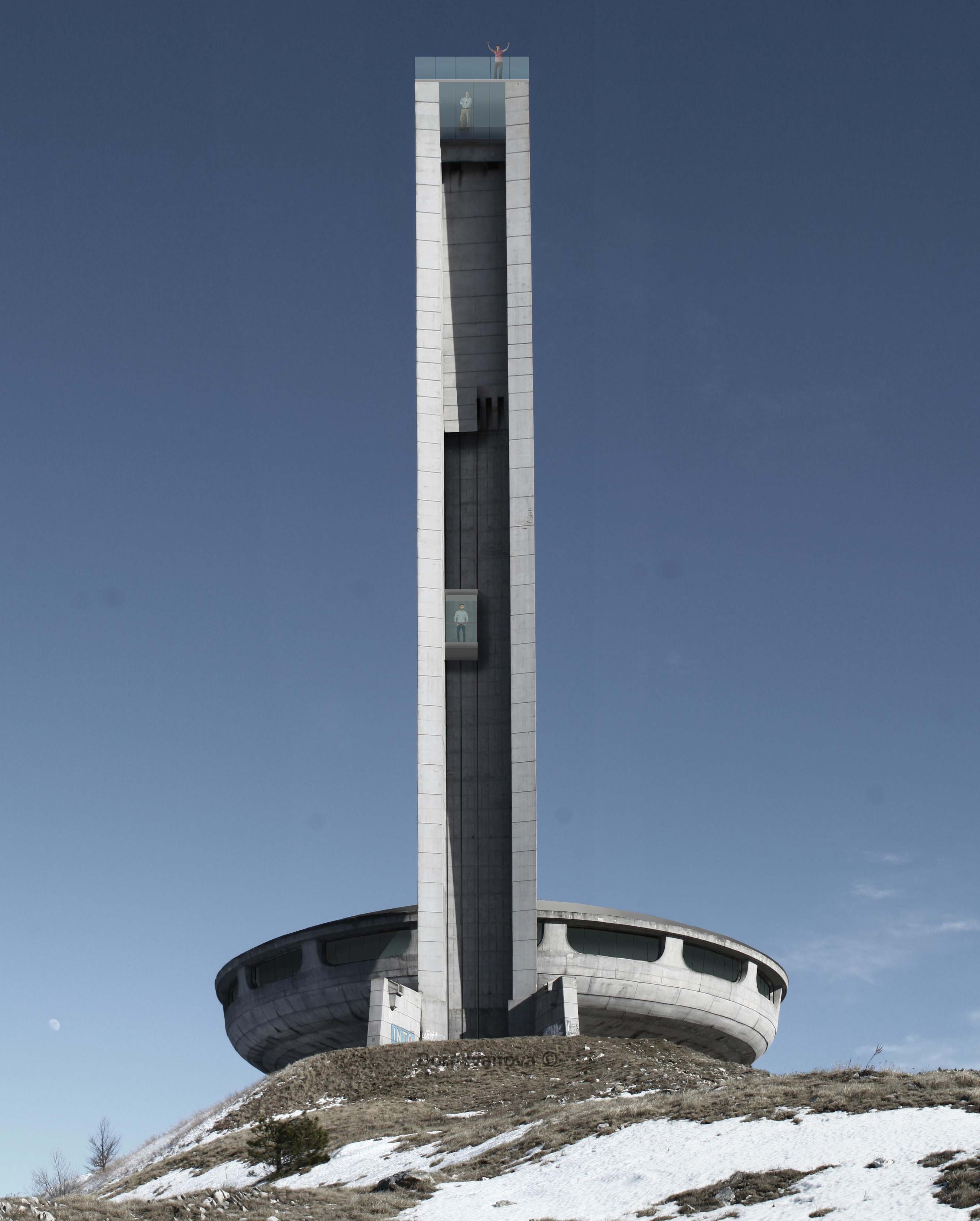 AA elevator from outside