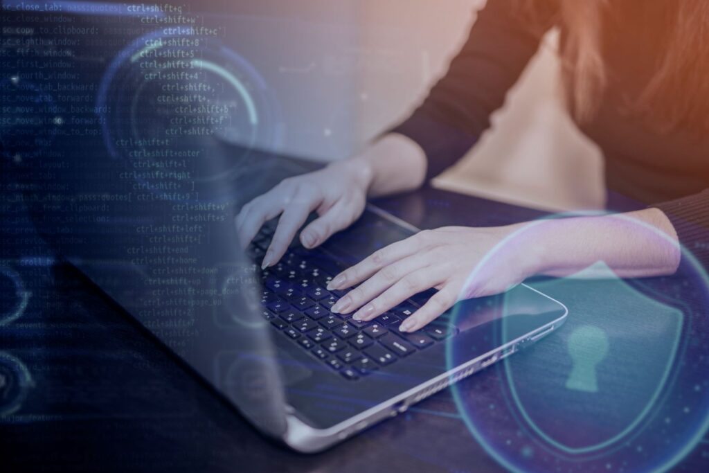 Person working html computer